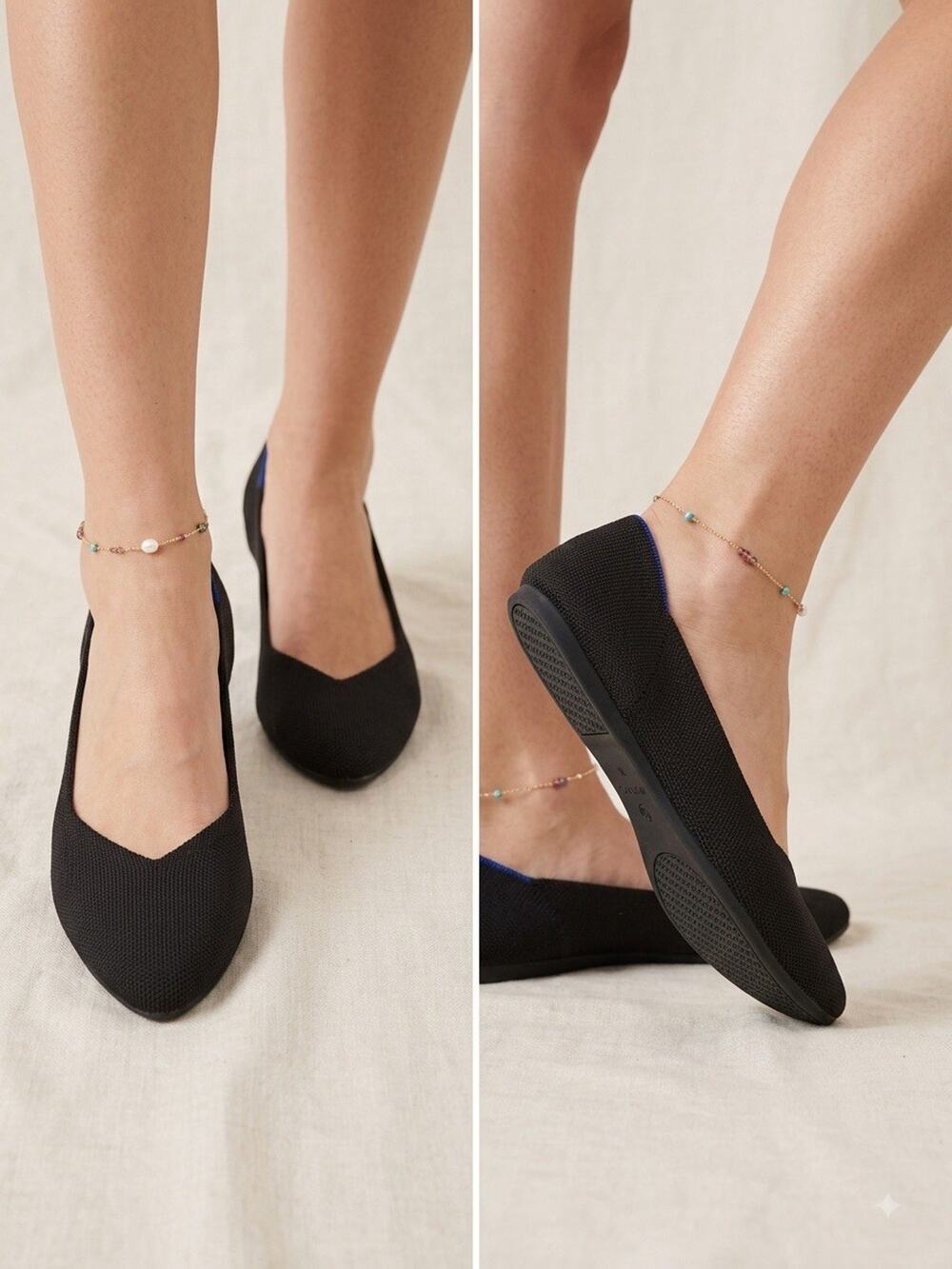 Rothy's The Point Shoes Womens Size 10 Black Knit Flats Pointed Toe Washable